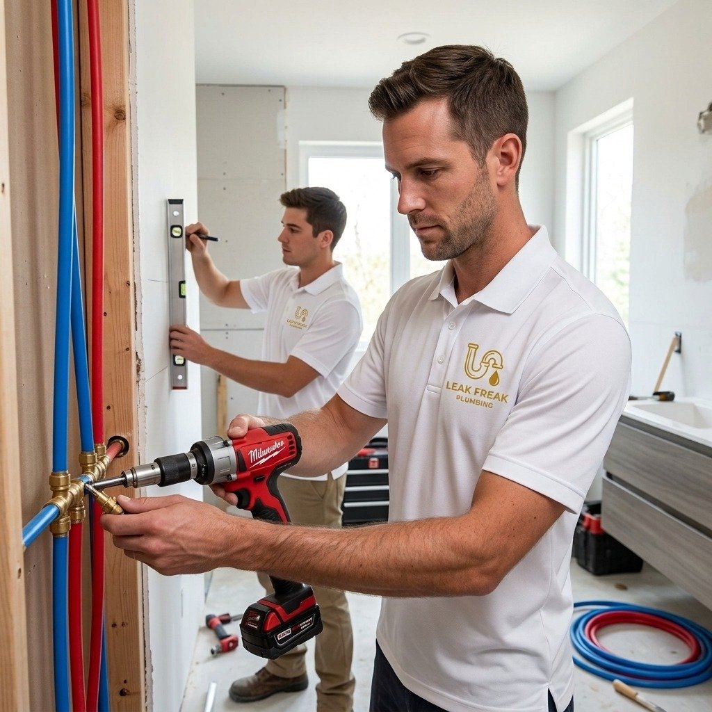 Licensed Plumbers Installing and Drilling Water Supply Pipes in Jackson MS